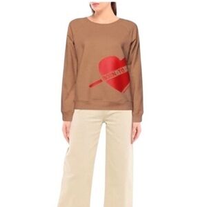 Scotch & Soda Born to Love crew neck sweatshirt size Medium tan red